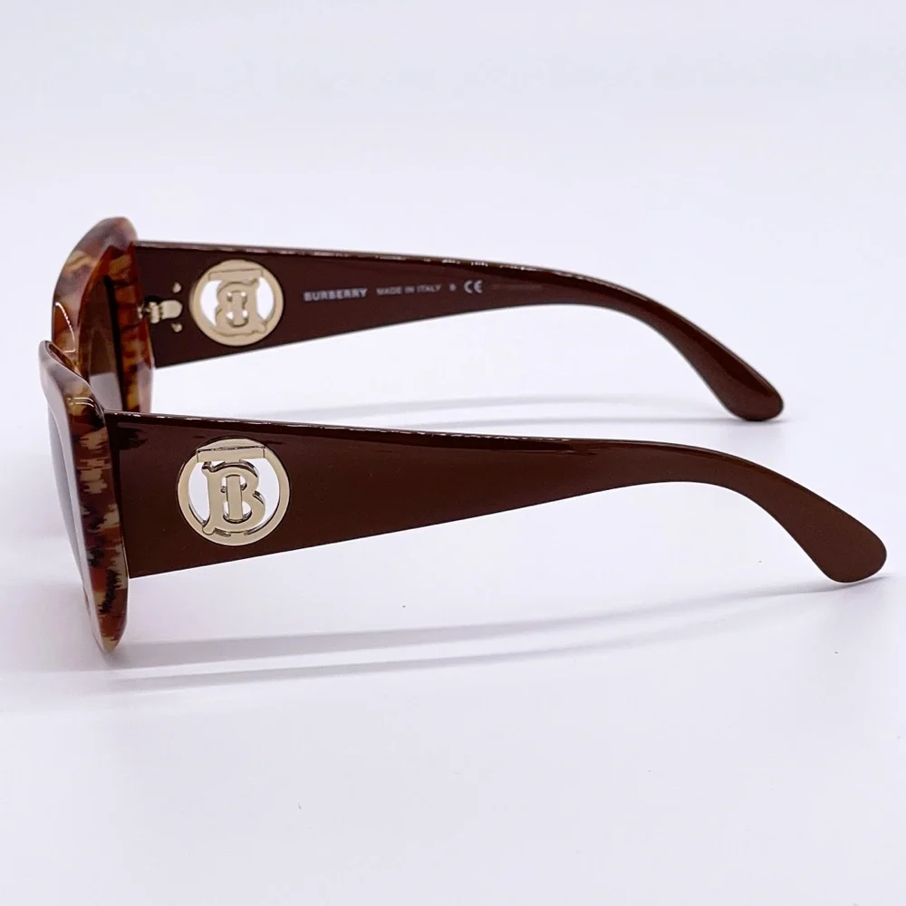 NEW BURBERRY DAISY BE4344 3940/13 BROWN CAT EYE SUNGLASSES B 4344
